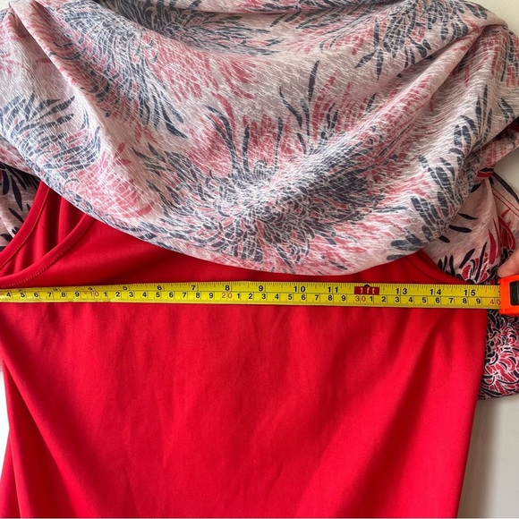 Cleo Pink Floral Vacation Blouse Sz S Lightweight Resort Top Drawstring Tunic - Picture 13 of 15